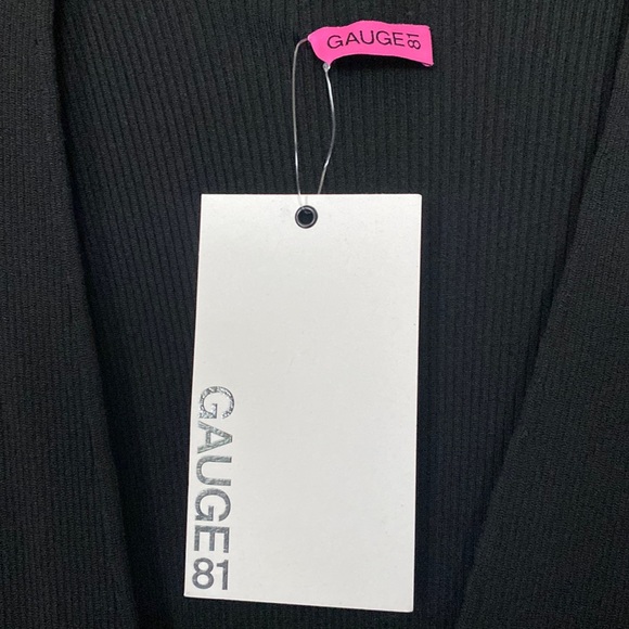 NEW Gauge81 Caesar black plunge neck midi dress small S - Picture 3 of 7